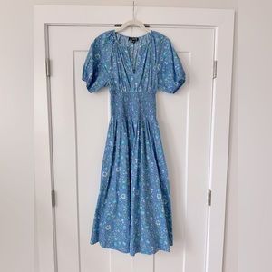 JCREW SMOCKED WAIST DRESS, XXS